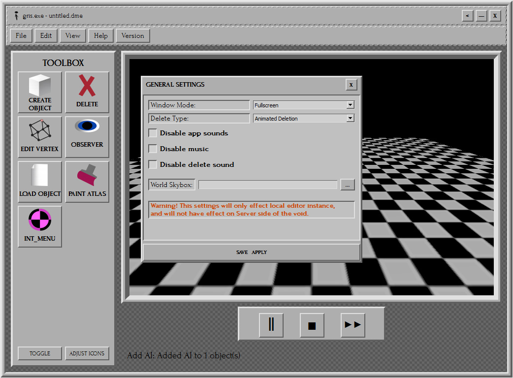 Creation Menu